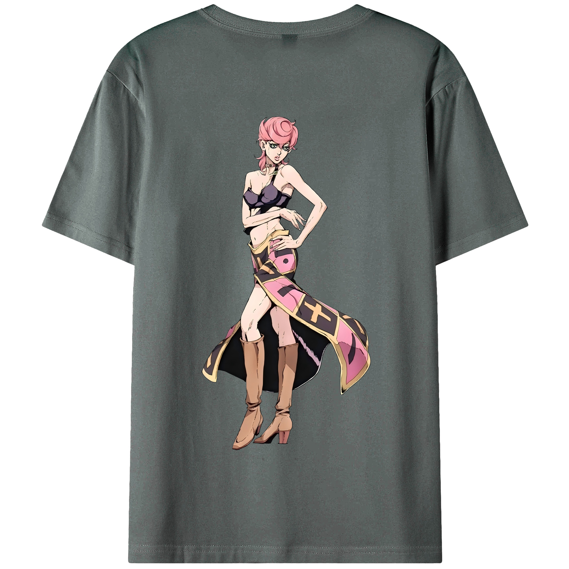 （画像用） ジョジョの奇妙な冒険 トリッシュ?ウナ JoJo's Bizarre Adventure Trish Una 綿100％半袖Tシャツ（背面プリント）